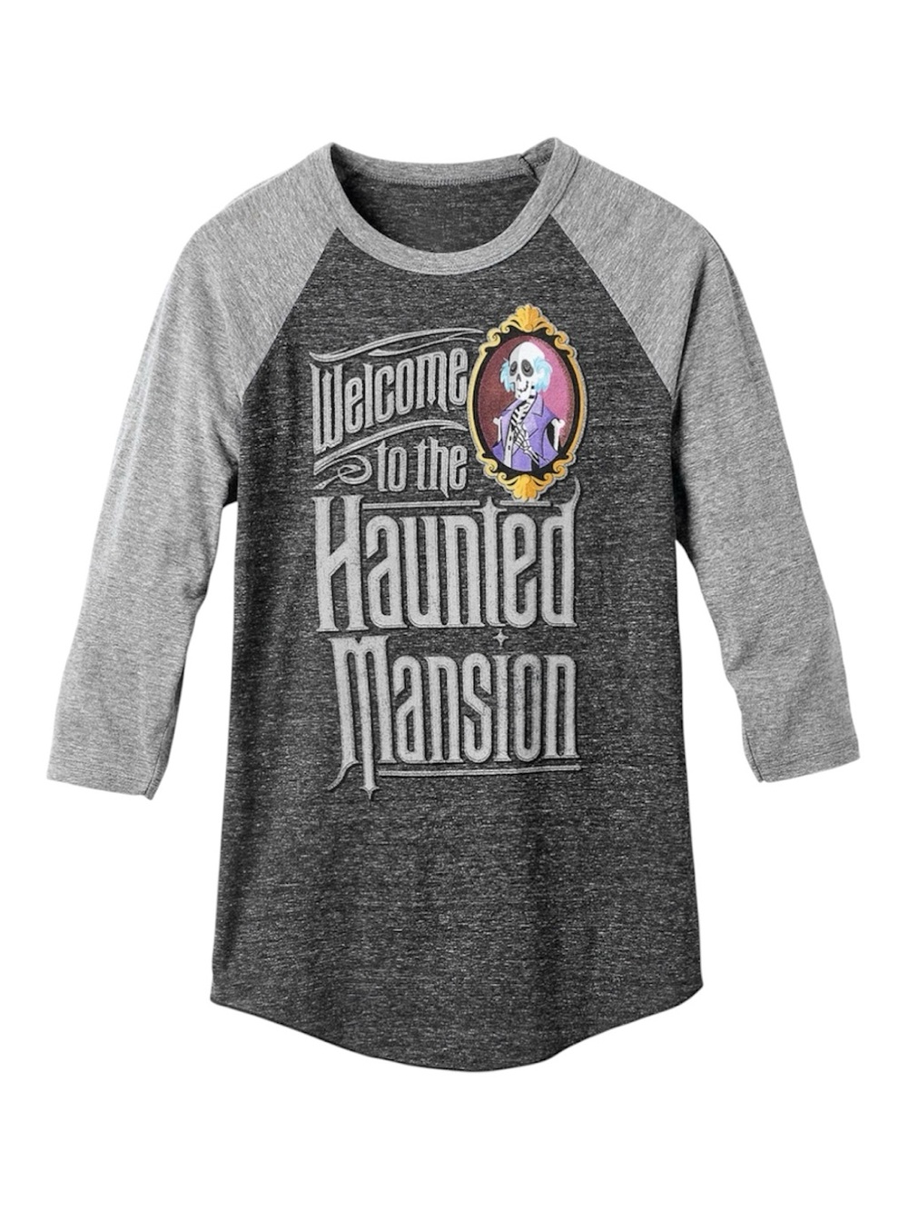Disney Parks Welcome to The Haunted Mansion Baseball T-Shirt Gray Size 2XL